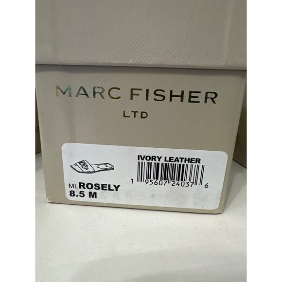 Marc Fisher Rosely NEW in box ivory leather with silvertone chain sz 8.5M sandal - Picture 4 of 6